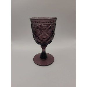 Vintage Viking Goblet Amethyst Purple Glassware Cup Thumbprint SM